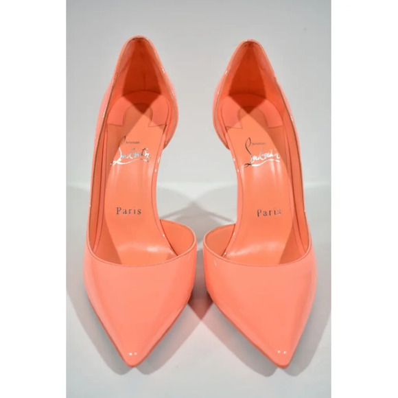 Christian Louboutin Iriza 100 Drag Orange Patent Leather D'Orsay Heel Pump 40 - Picture 5 of 12
